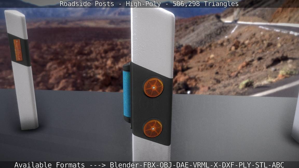 Roadside Posts High-Poly 3D model_115