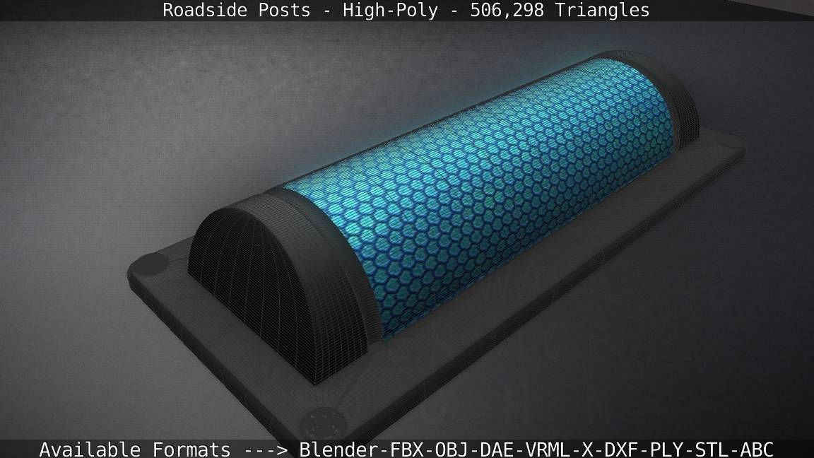 Roadside Posts High-Poly 3D model_138