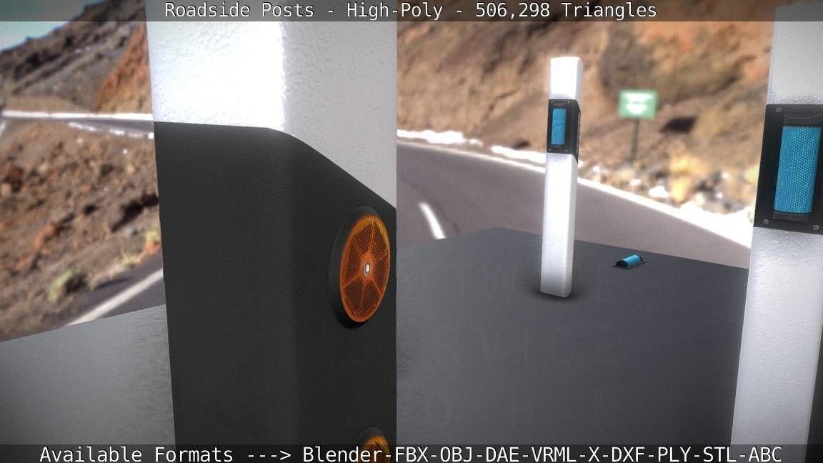 Roadside Posts High-Poly 3D model_123