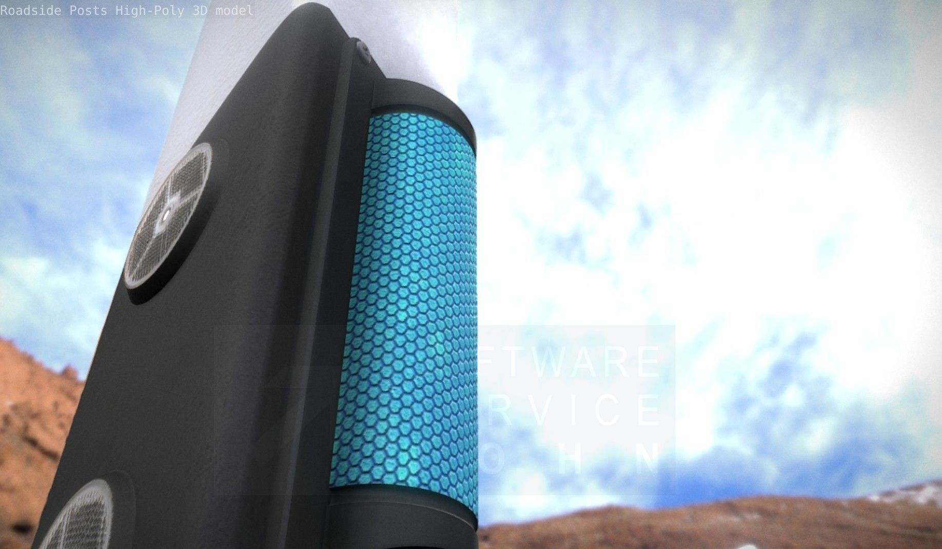 Roadside Posts High-Poly 3D model_36