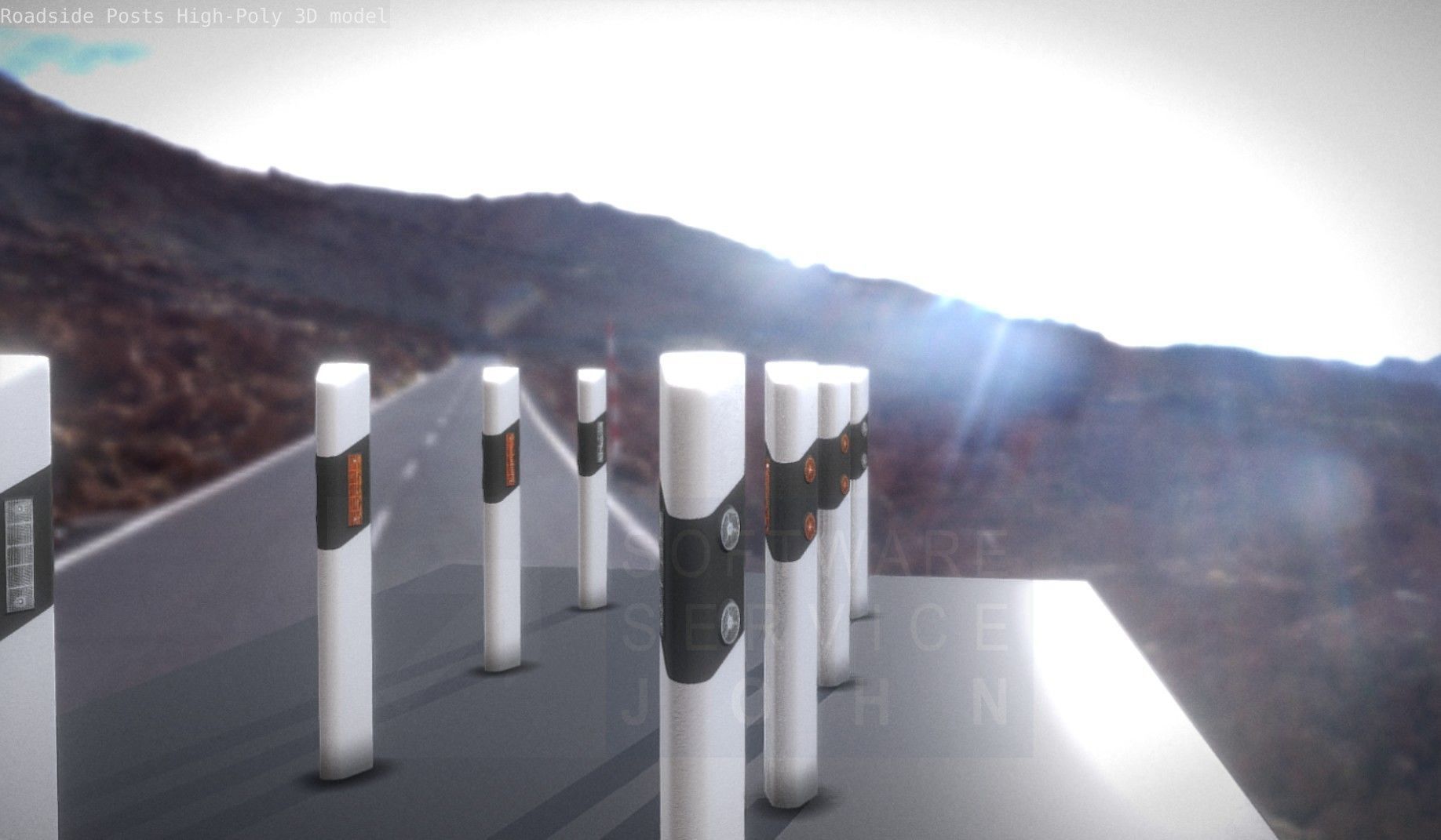 Roadside Posts High-Poly 3D model_13