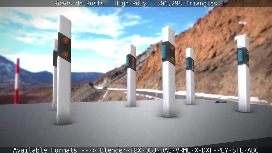 Roadside Posts High-Poly 3D model_102