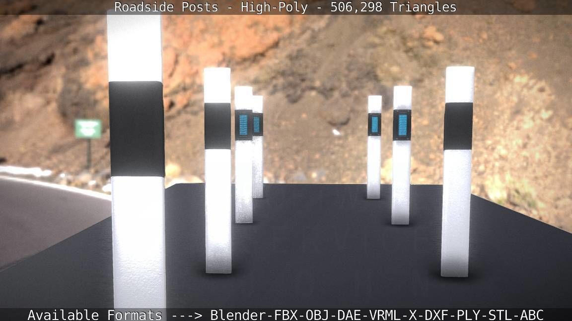 Roadside Posts High-Poly 3D model_93