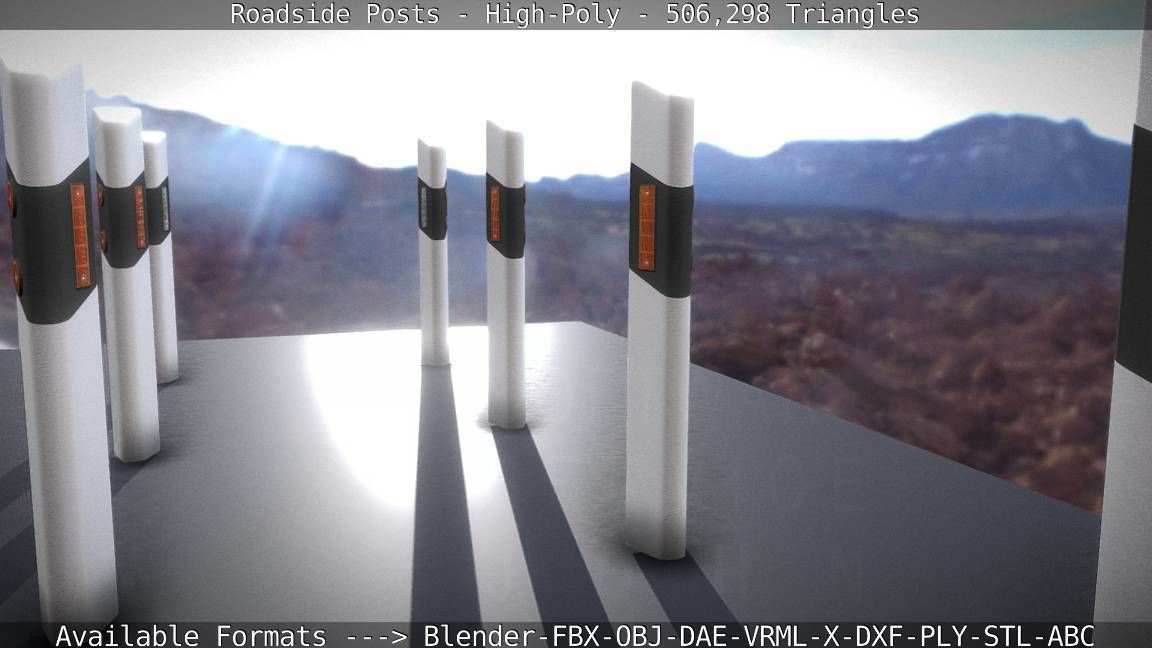 Roadside Posts High-Poly 3D model_108