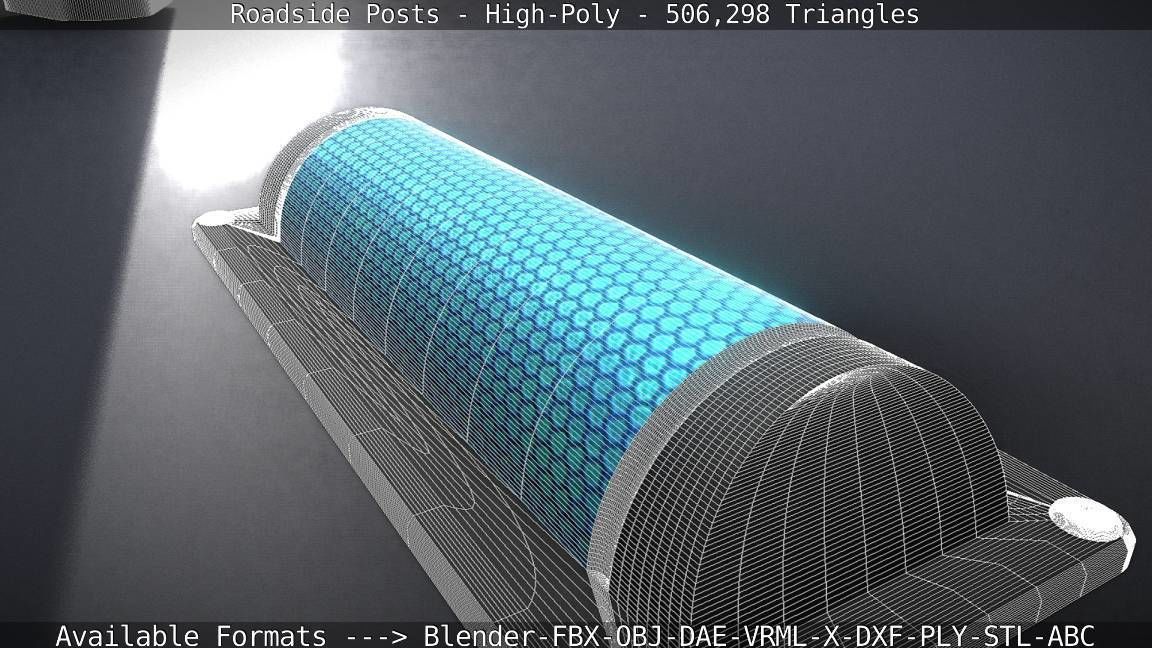 Roadside Posts High-Poly 3D model_142