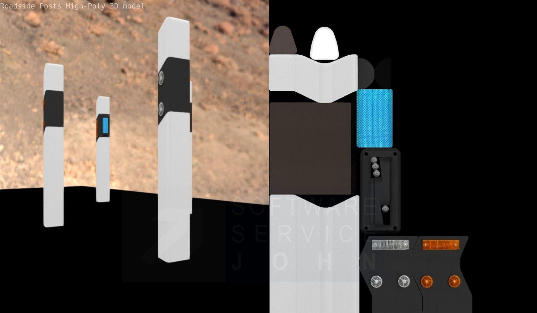 Roadside Posts High-Poly 3D model_61