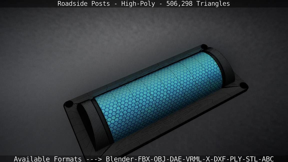 Roadside Posts High-Poly 3D model_129