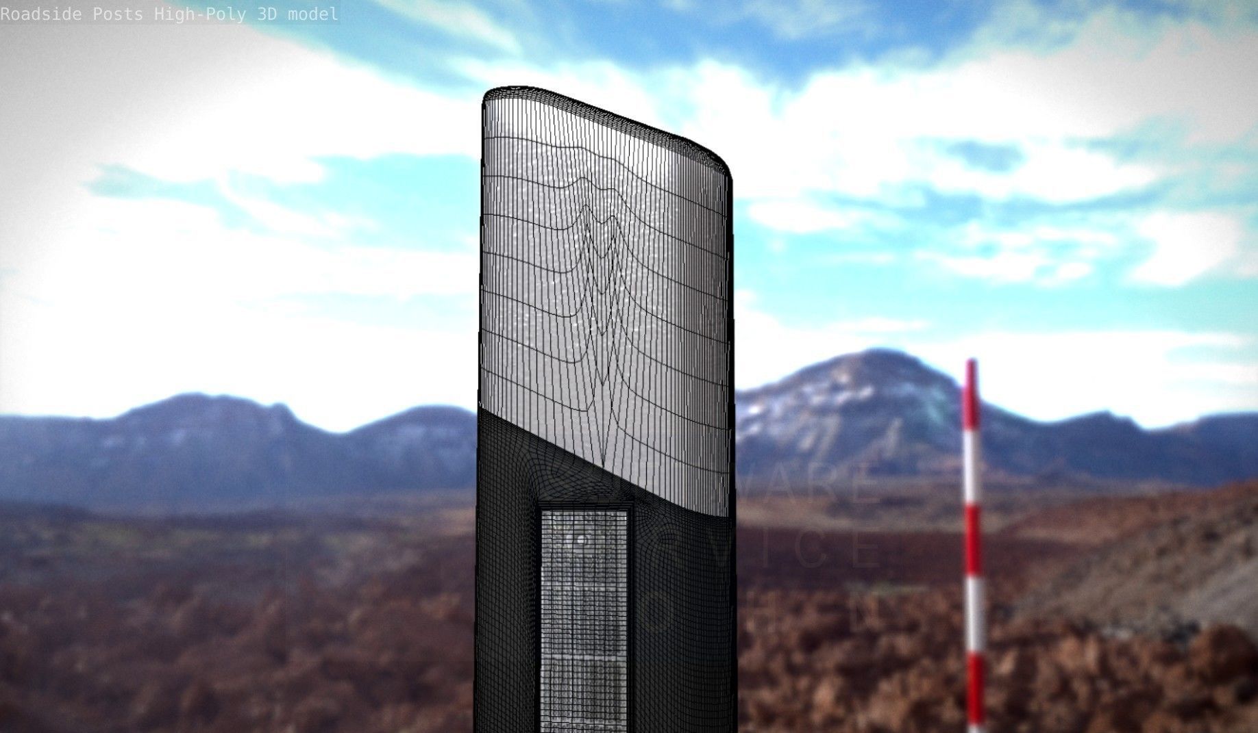 Roadside Posts High-Poly 3D model_51