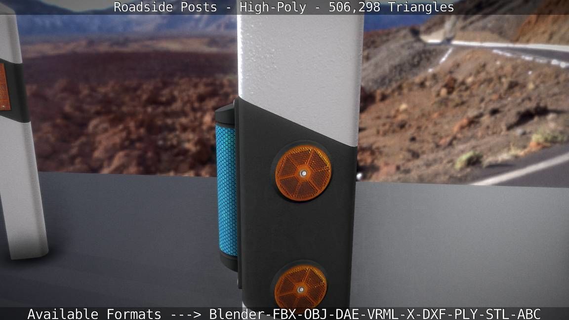 Roadside Posts High-Poly 3D model_118