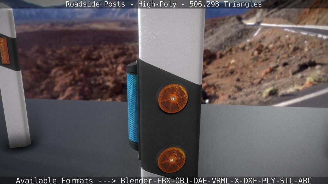 Roadside Posts High-Poly 3D model_117