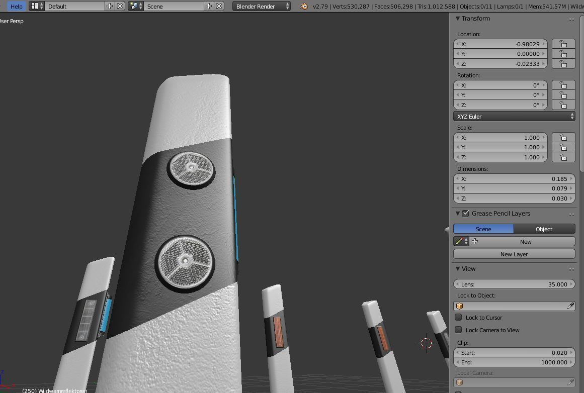 Roadside Posts High-Poly 3D model_1