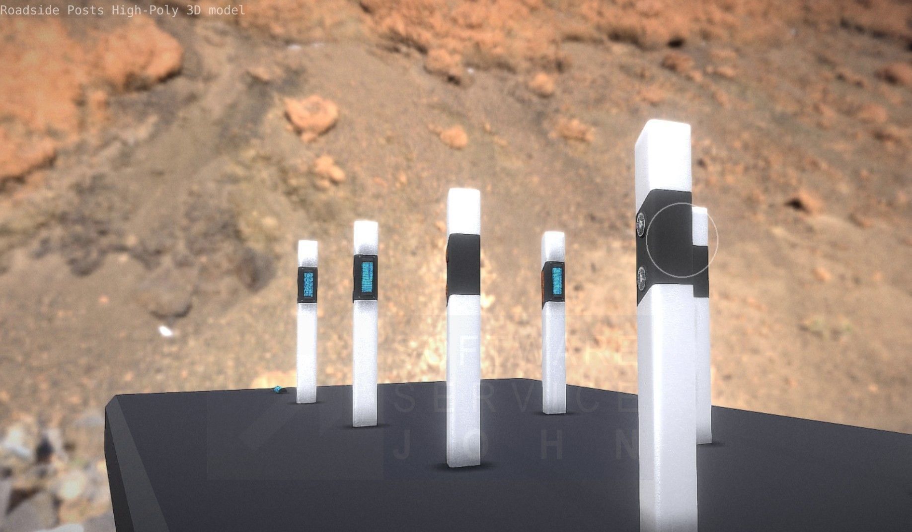 Roadside Posts High-Poly 3D model_11