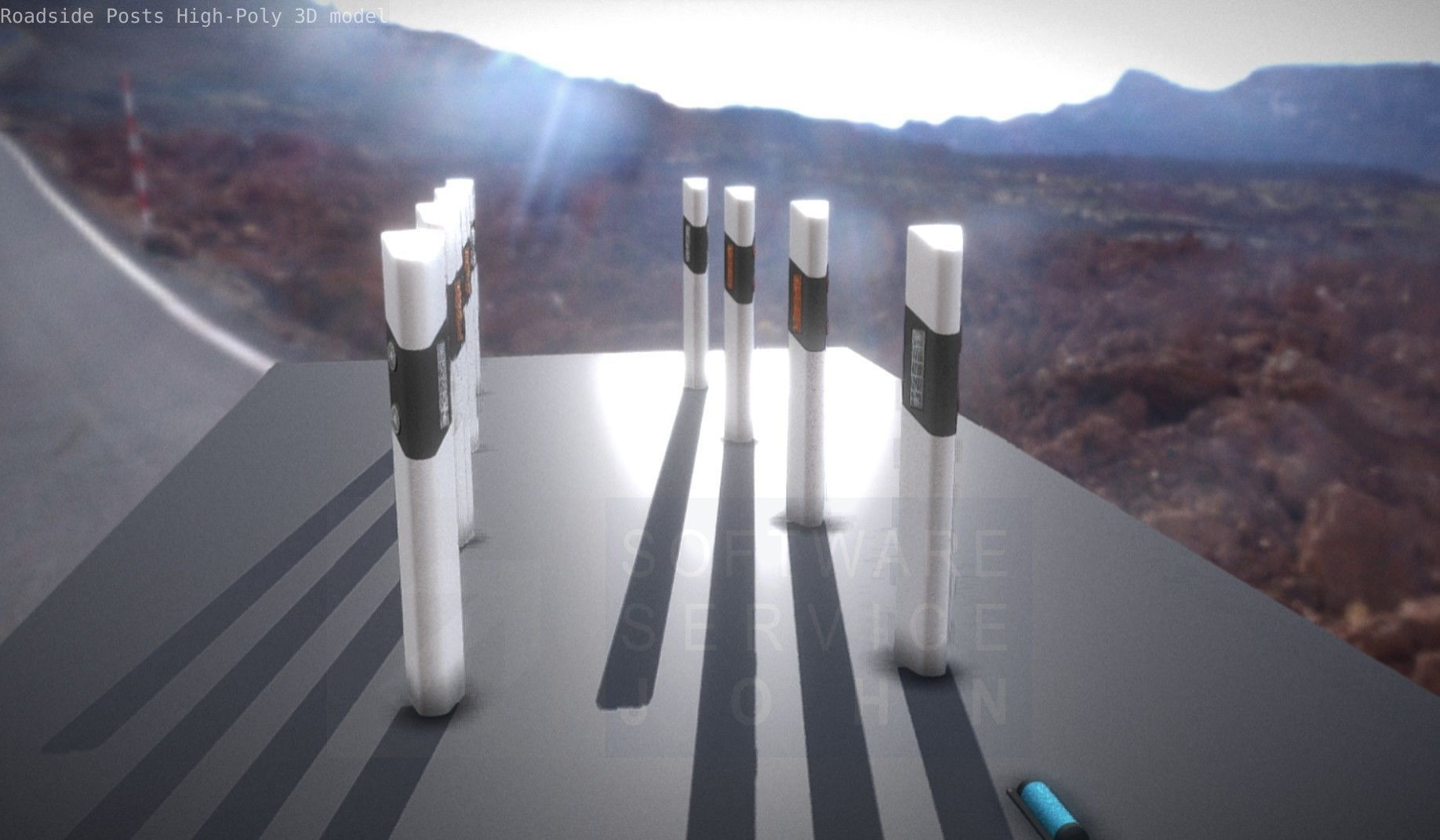 Roadside Posts High-Poly 3D model_10