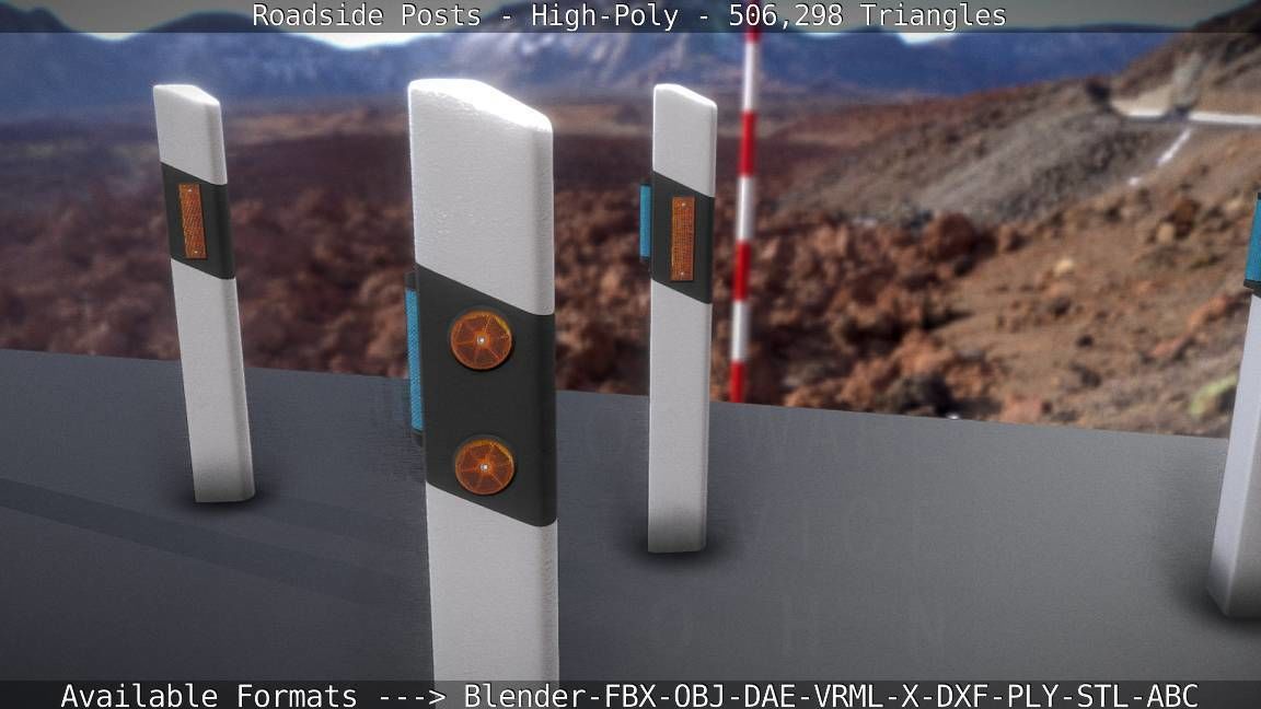 Roadside Posts High-Poly 3D model_109