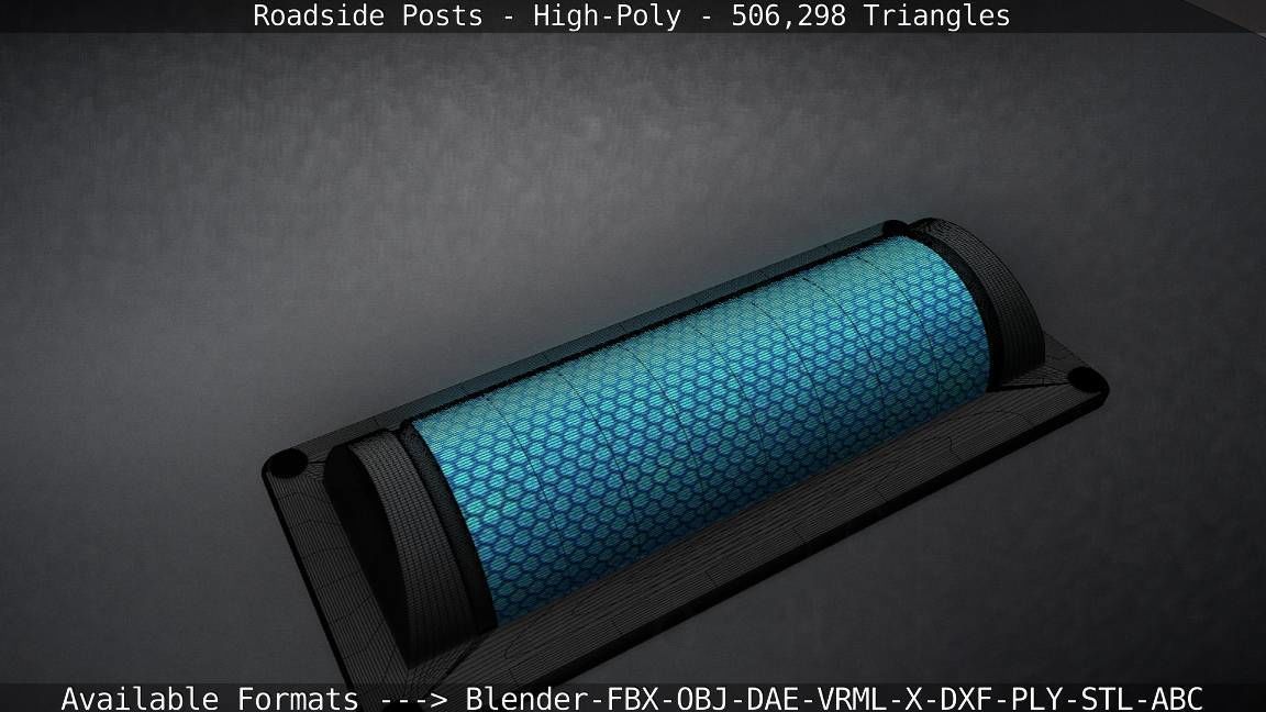 Roadside Posts High-Poly 3D model_132