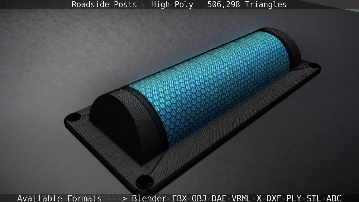 Roadside Posts High-Poly 3D model_131
