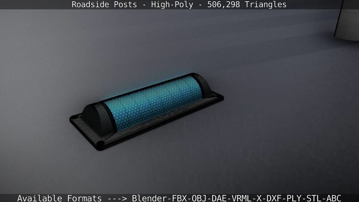Roadside Posts High-Poly 3D model_125