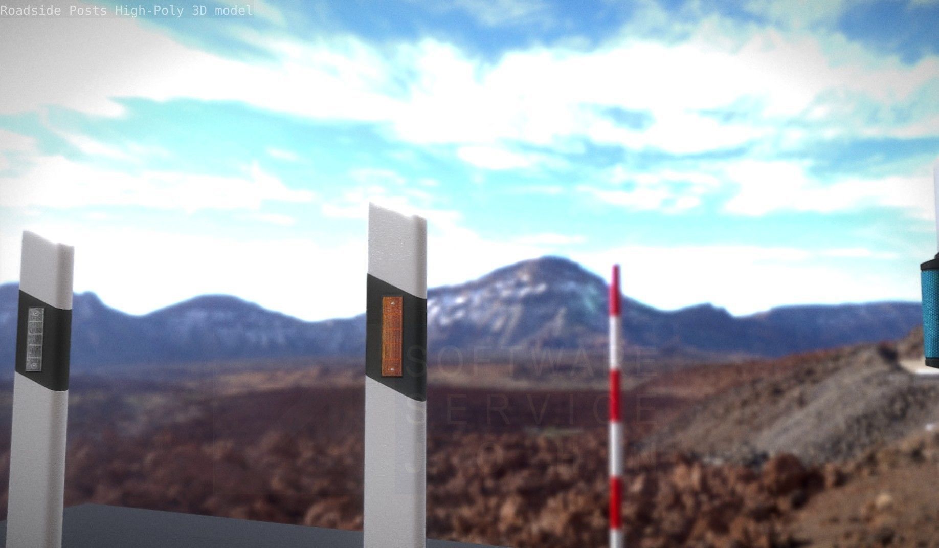 Roadside Posts High-Poly 3D model_27
