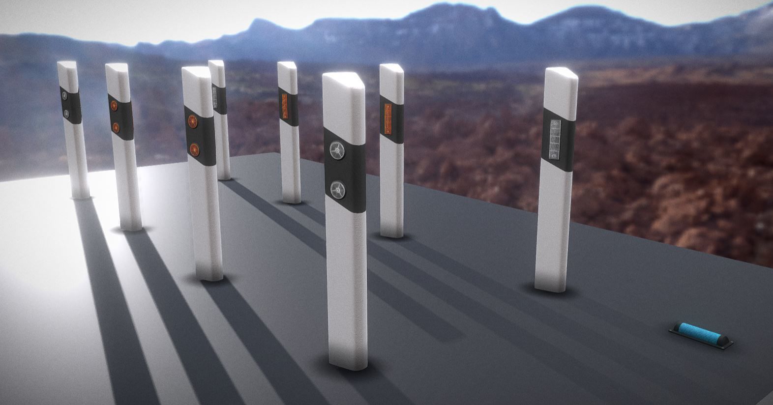 Roadside Posts High-Poly 3D model_3