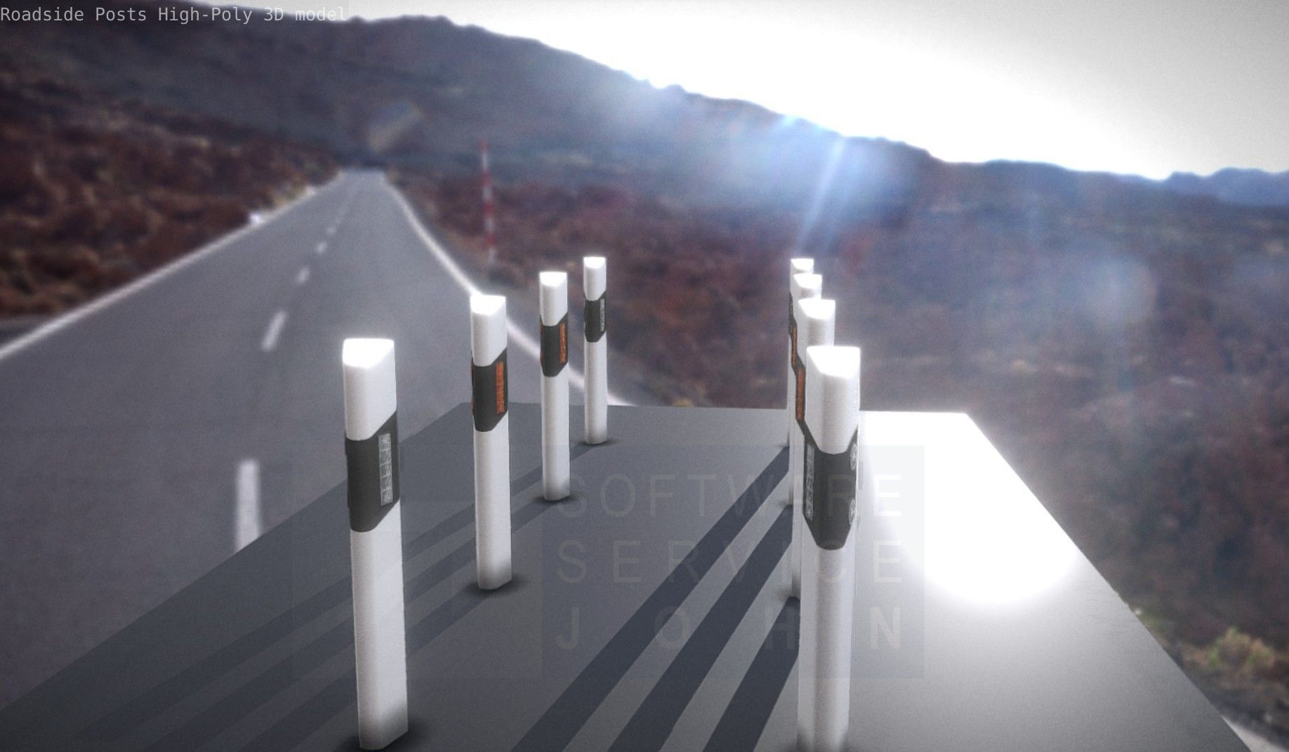 Roadside Posts High-Poly 3D model_12