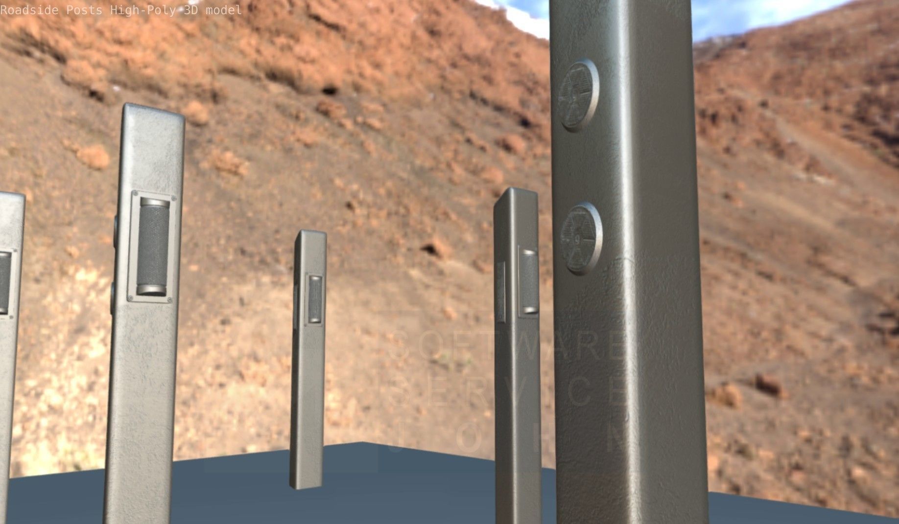 Roadside Posts High-Poly 3D model_72