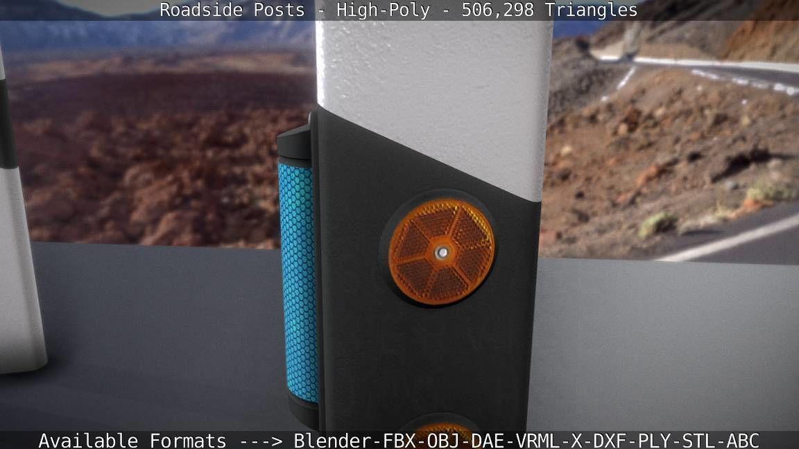 Roadside Posts High-Poly 3D model_114