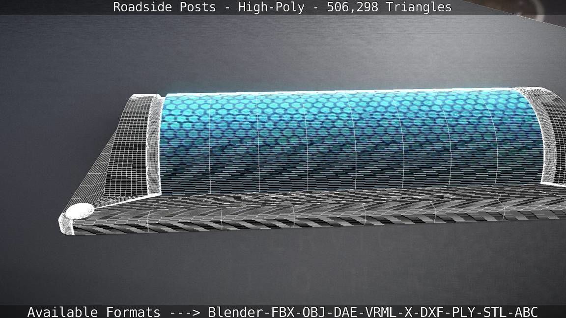Roadside Posts High-Poly 3D model_136