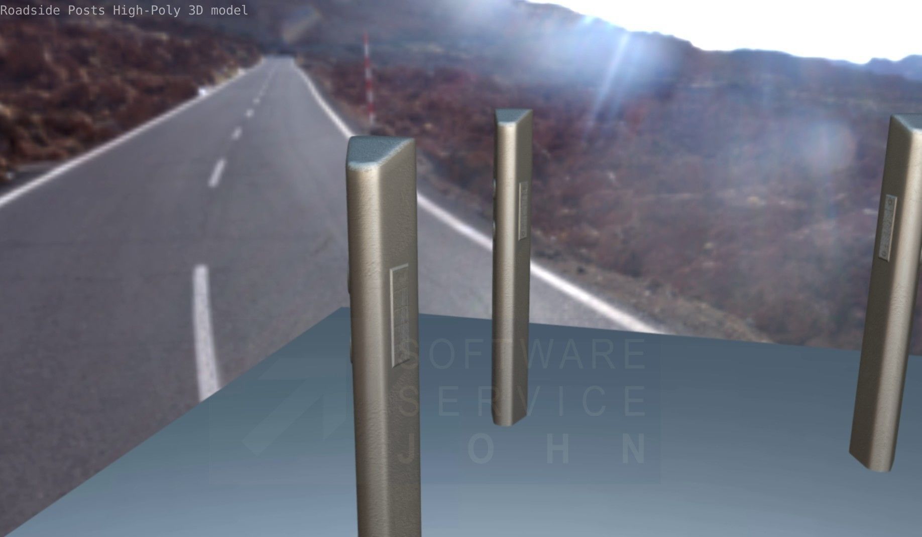 Roadside Posts High-Poly 3D model_71