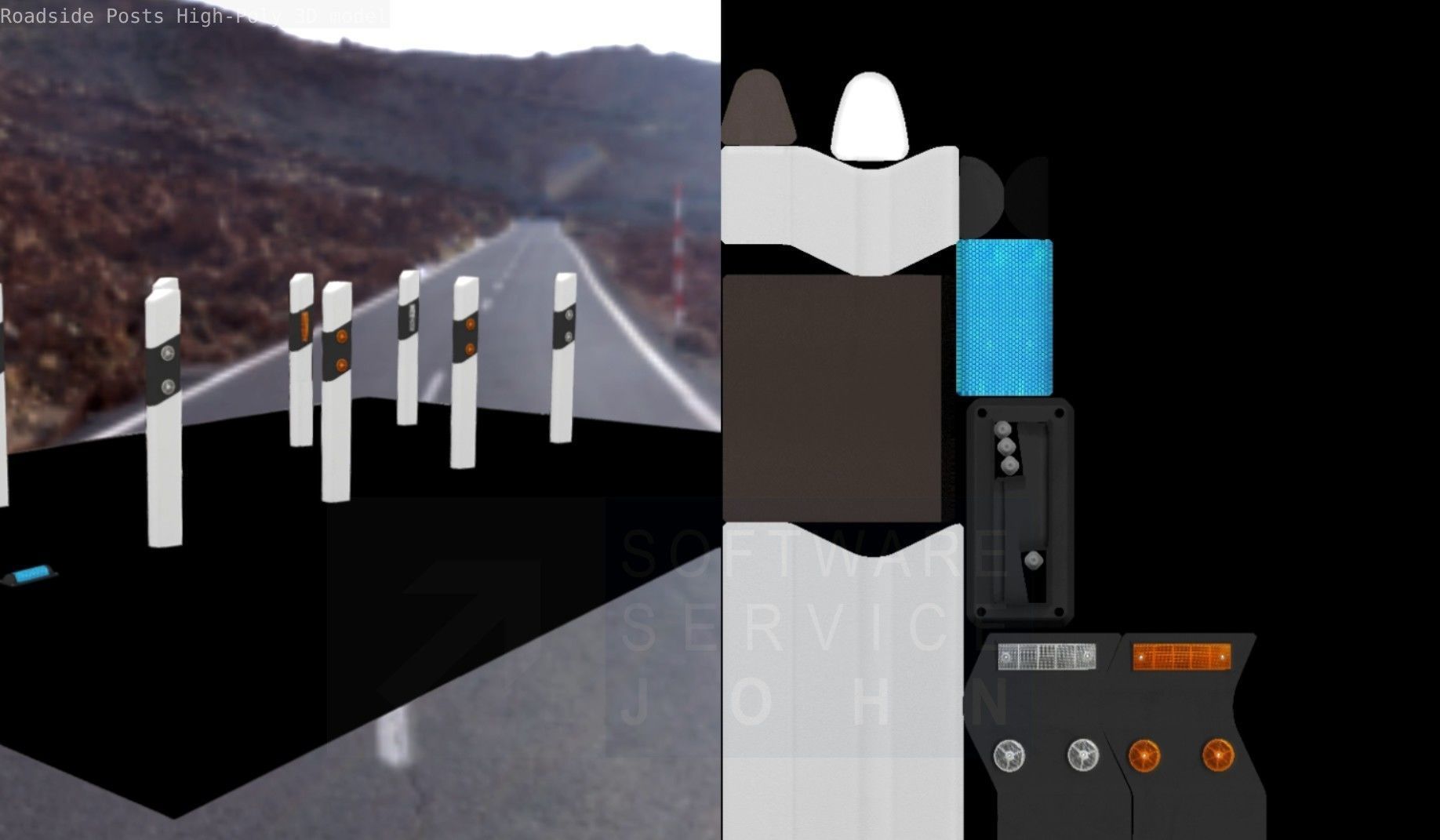 Roadside Posts High-Poly 3D model_63