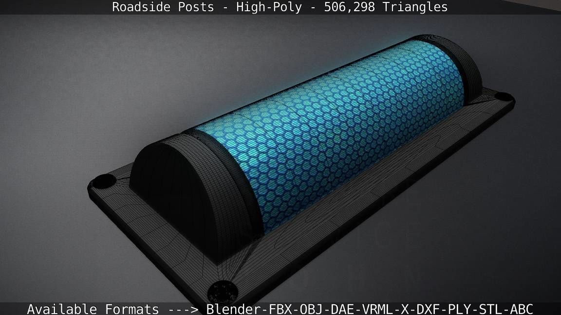 Roadside Posts High-Poly 3D model_135