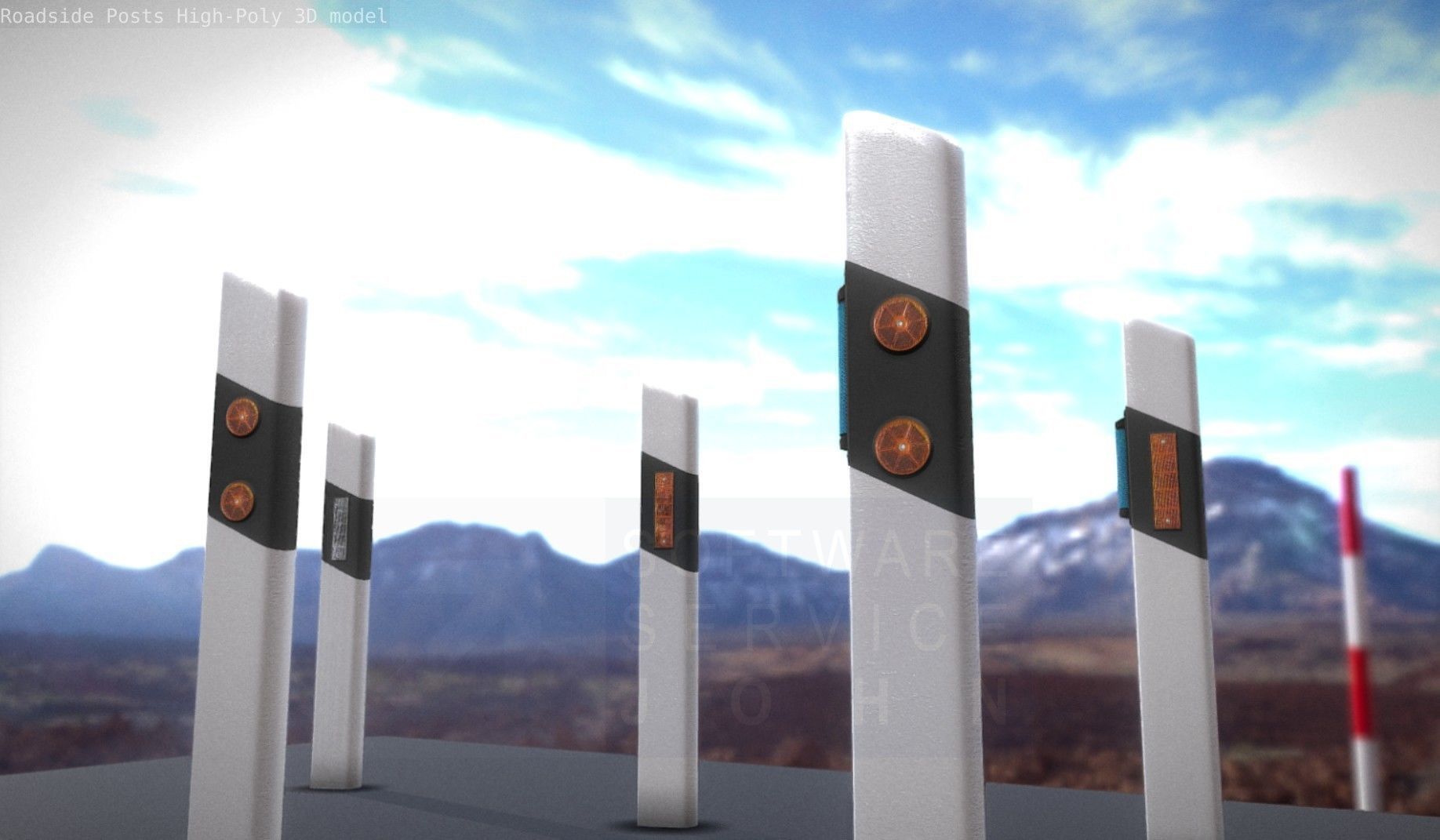 Roadside Posts High-Poly 3D model_18