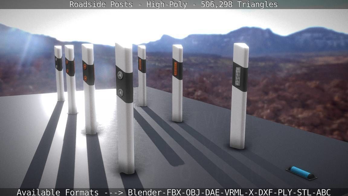 Roadside Posts High-Poly 3D model_82