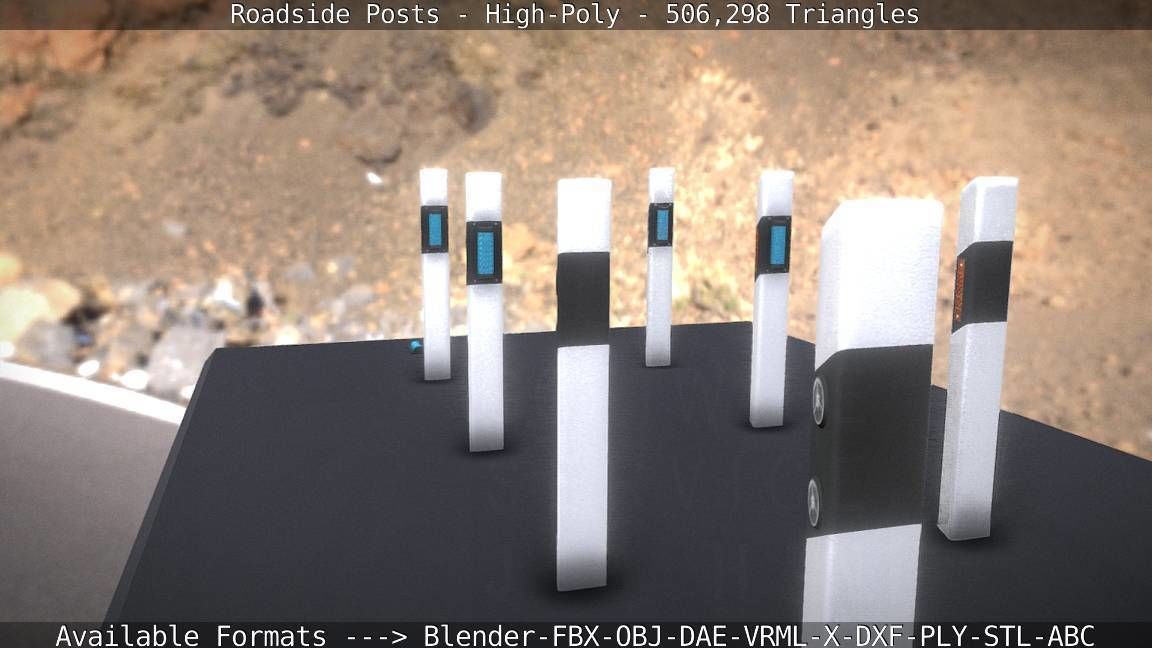 Roadside Posts High-Poly 3D model_95
