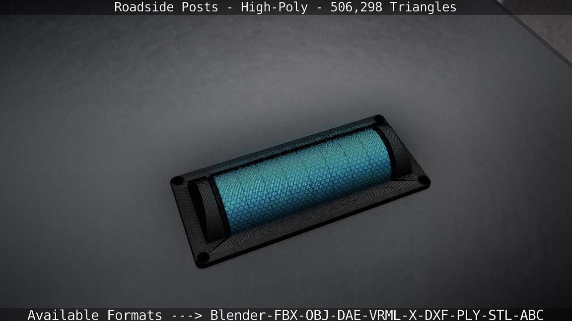 Roadside Posts High-Poly 3D model_127