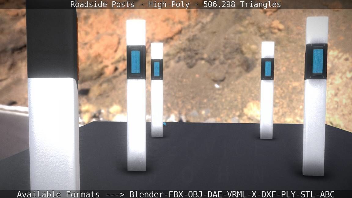 Roadside Posts High-Poly 3D model_121