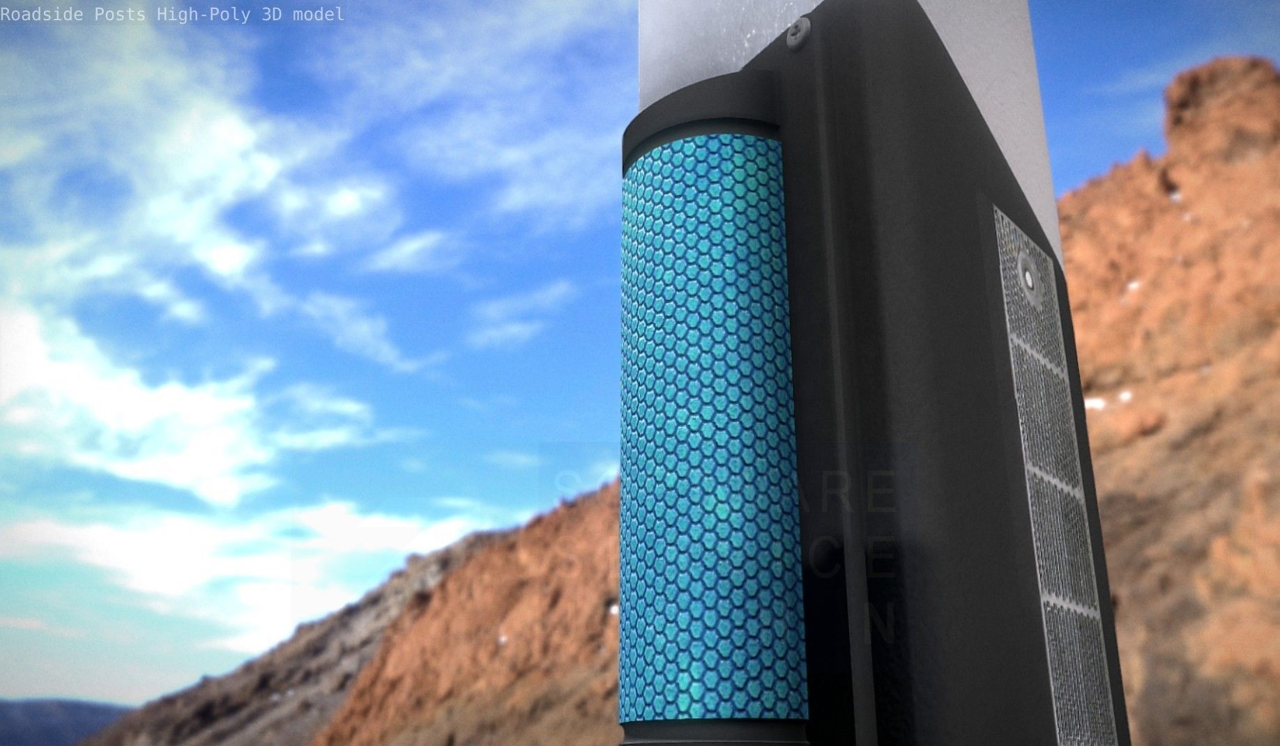 Roadside Posts High-Poly 3D model_37