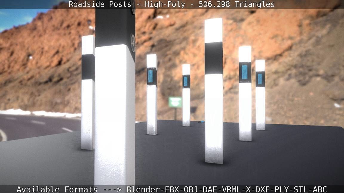 Roadside Posts High-Poly 3D model_99