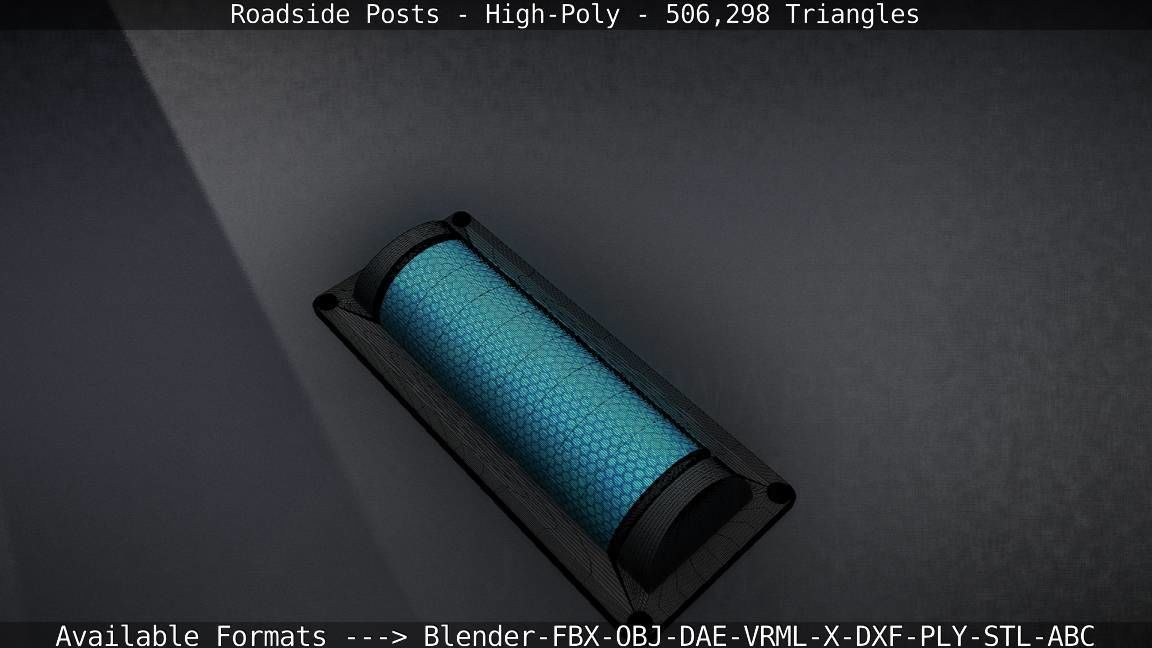 Roadside Posts High-Poly 3D model_128