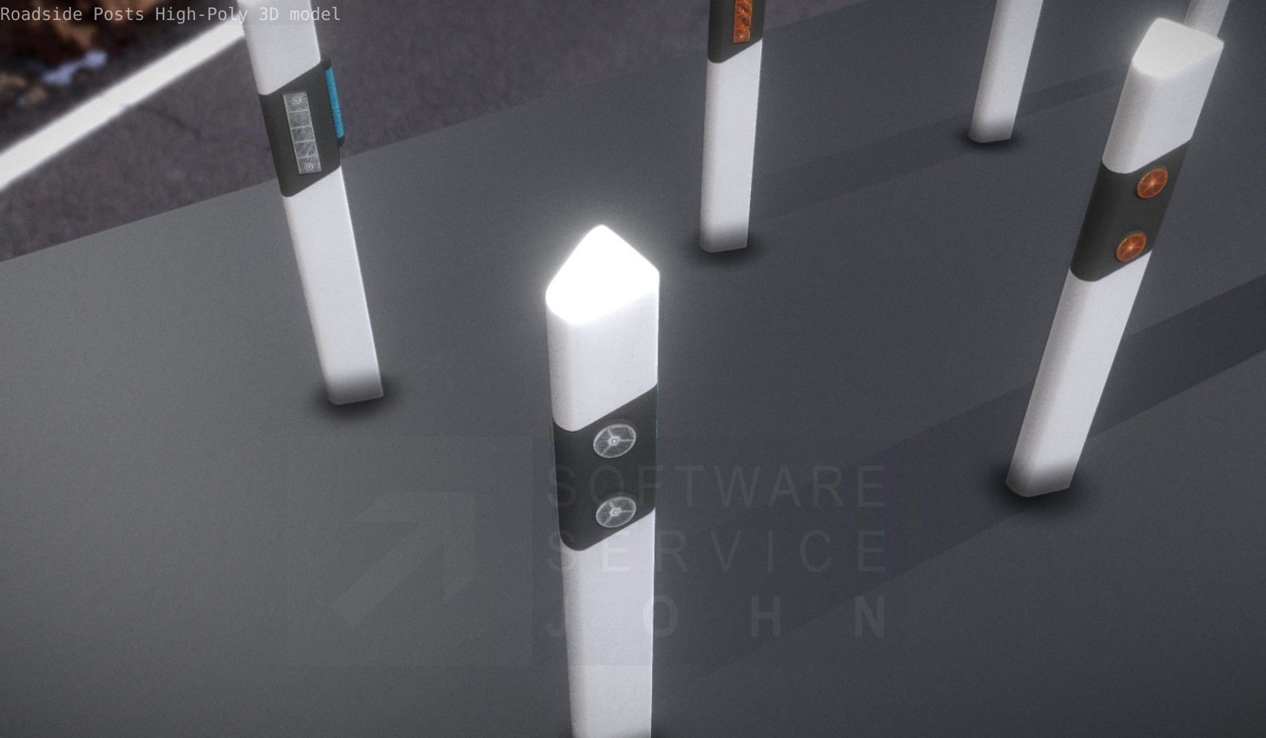 Roadside Posts High-Poly 3D model_33