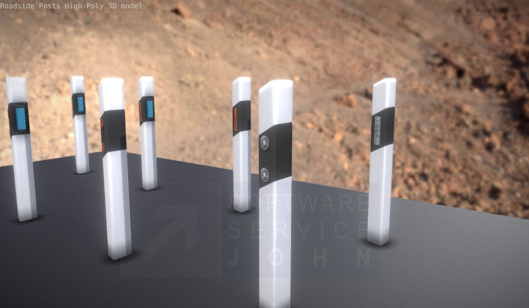 Roadside Posts High-Poly 3D model_59