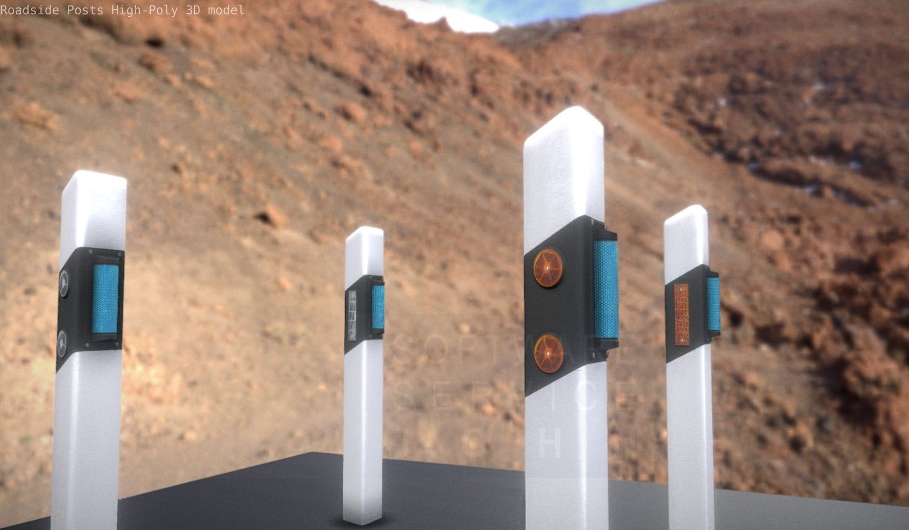 Roadside Posts High-Poly 3D model_15