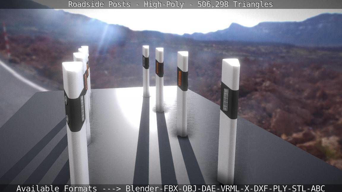 Roadside Posts High-Poly 3D model_104