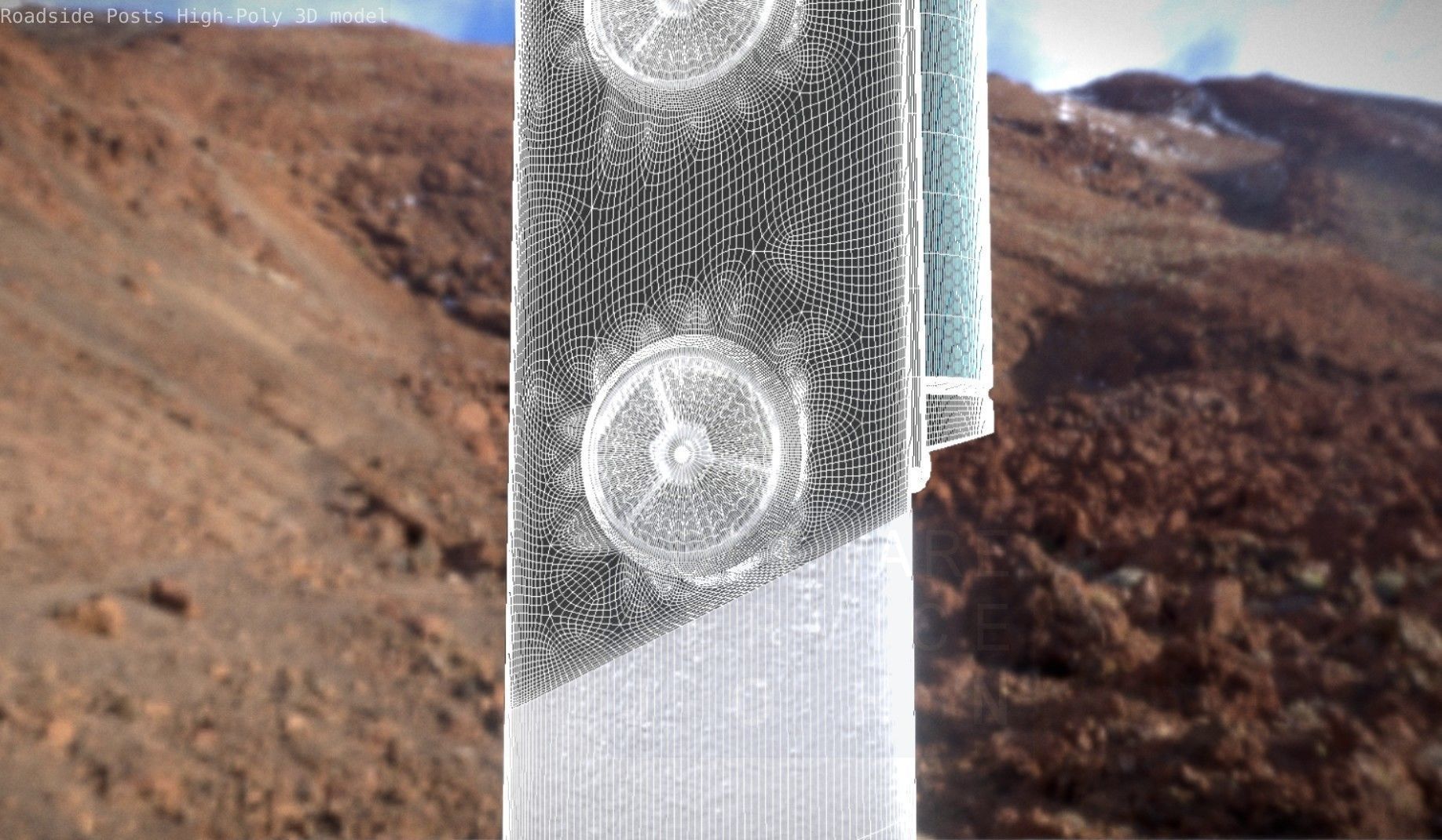 Roadside Posts High-Poly 3D model_43