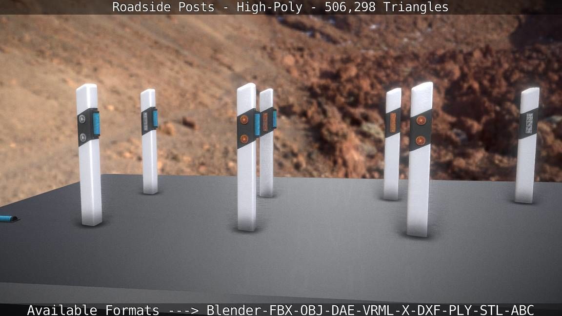 Roadside Posts High-Poly 3D model_89