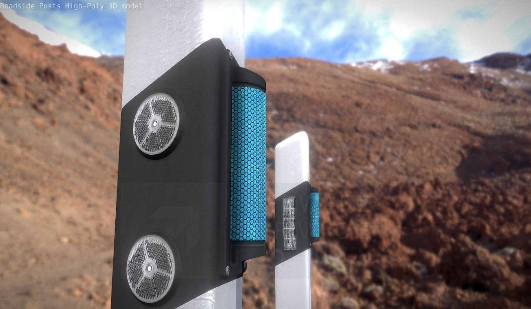 Roadside Posts High-Poly 3D model_40