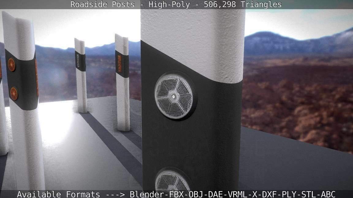 Roadside Posts High-Poly 3D model_112