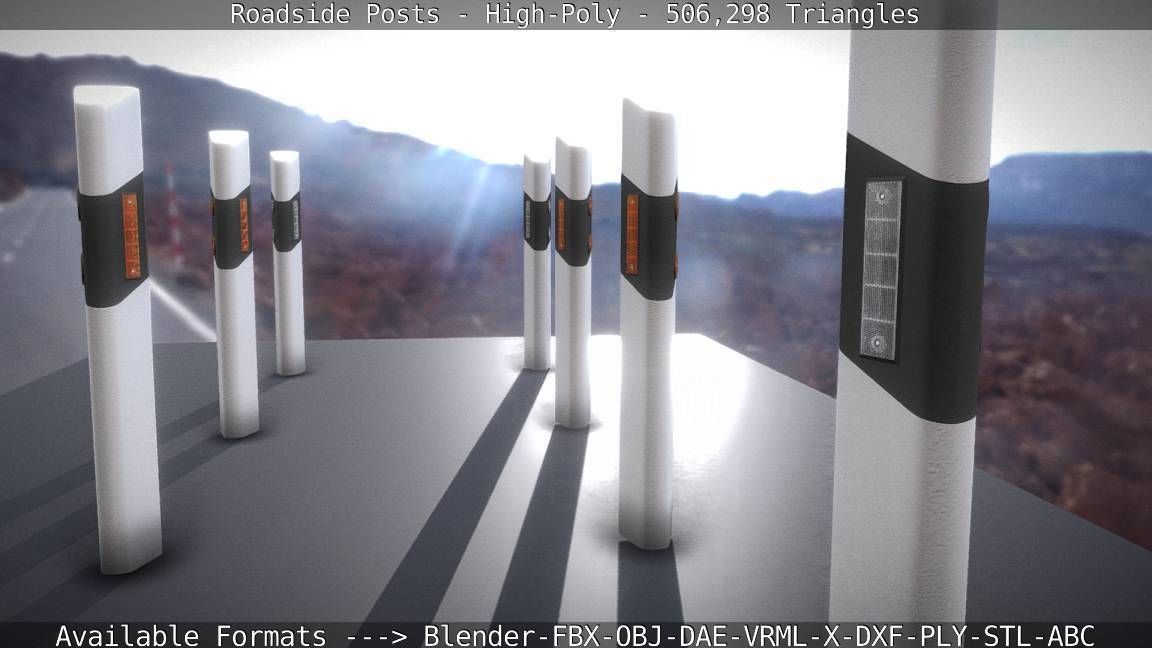 Roadside Posts High-Poly 3D model_106