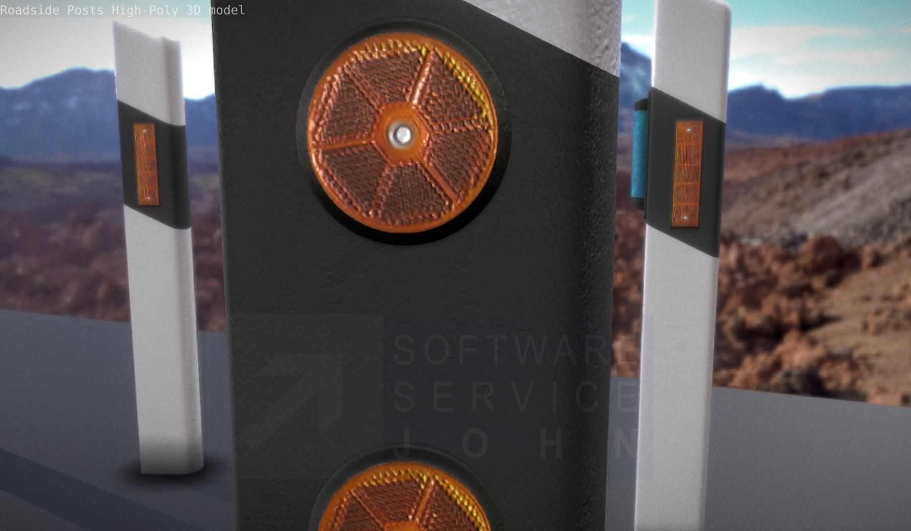 Roadside Posts High-Poly 3D model_24