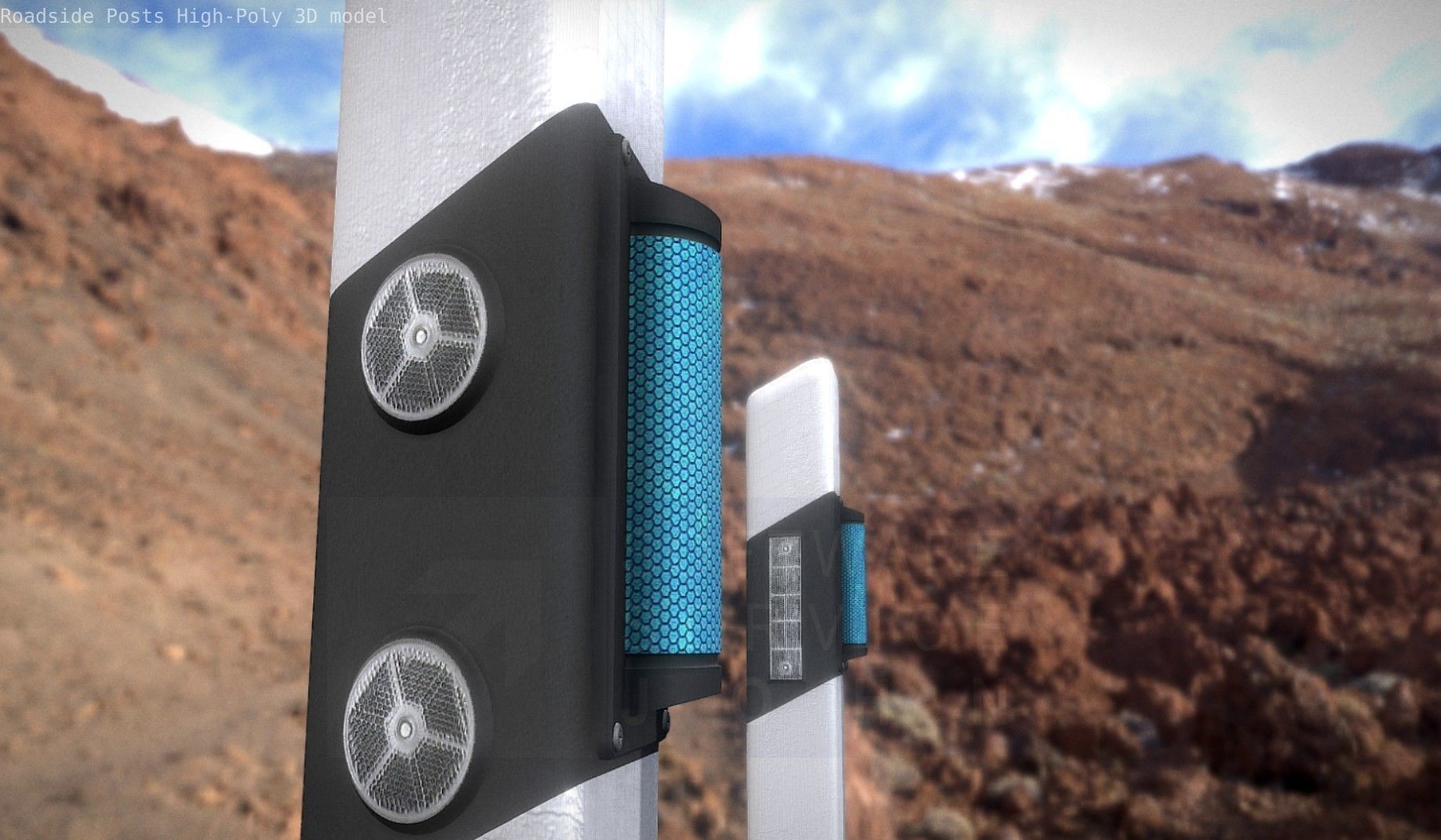 Roadside Posts High-Poly 3D model_39