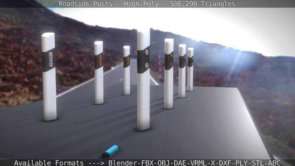 Roadside Posts High-Poly 3D model_77